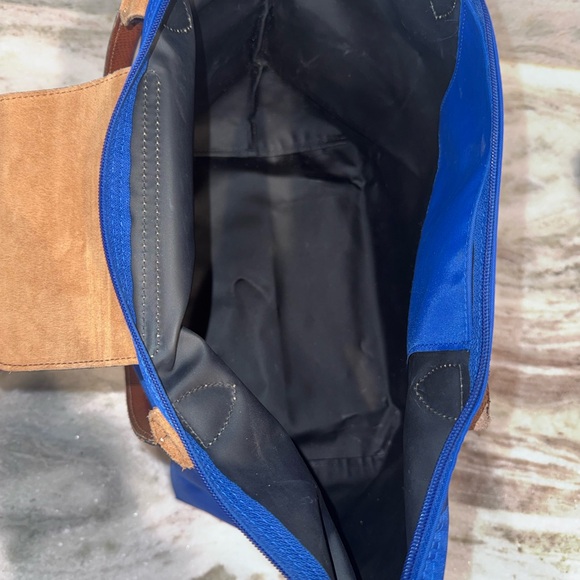 Longchamp Royal Blue Tote with Brown Leather Trim - Picture 13 of 13